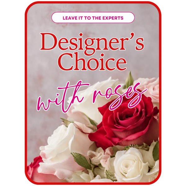 Designer's Choice with Roses in Glass Vase  from Sunrise Floral in O'Neill, Nebraska