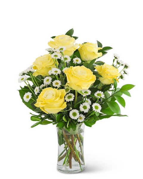 Yellow Roses with Daisies from Sunrise Floral in O'Neill, Nebraska