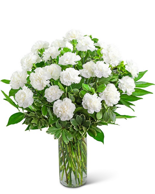 White Carnations Vase from Sunrise Floral in O'Neill, Nebraska