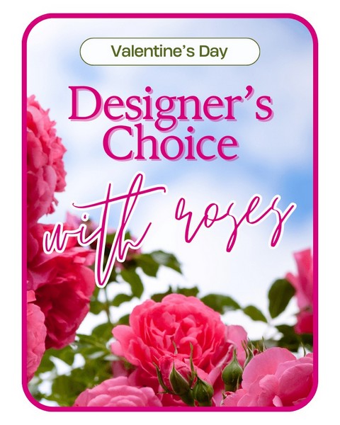 Designer's Choice with Roses in Glass Vase  from Sunrise Floral in O'Neill, Nebraska