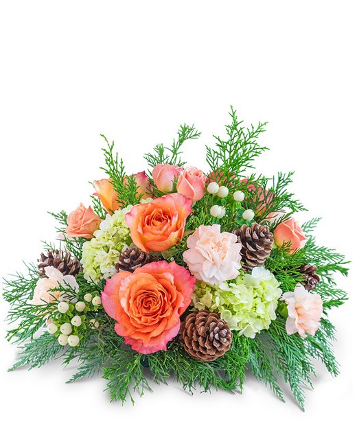 Frosted Peach Centerpiece from Sunrise Floral in O'Neill, Nebraska