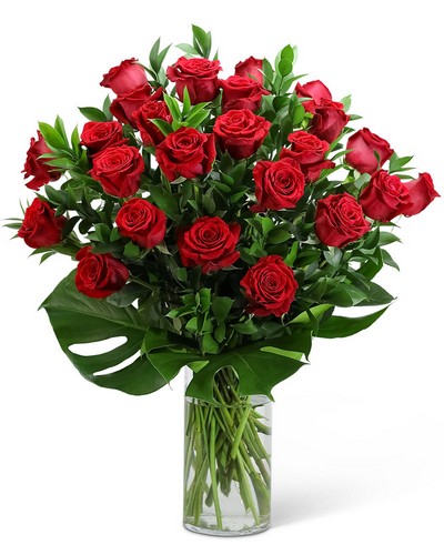 Red Roses with Modern Foliage (24) from Sunrise Floral in O'Neill, Nebraska