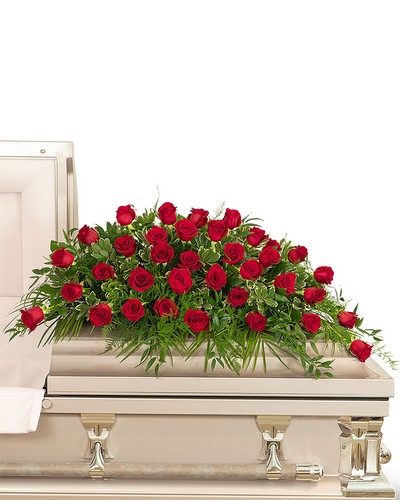 36 Red Roses Casket Spray from Sunrise Floral in O'Neill, Nebraska