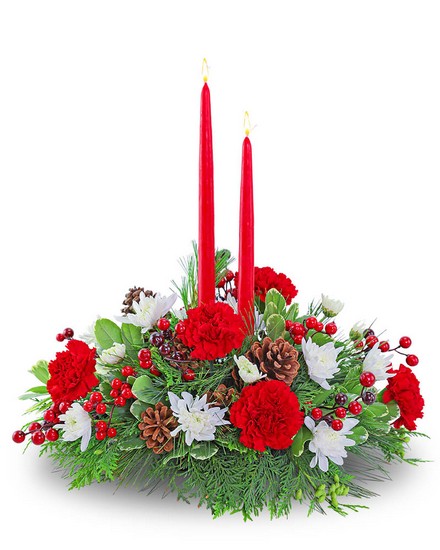 Holly Jolly Centerpiece from Sunrise Floral in O'Neill, Nebraska