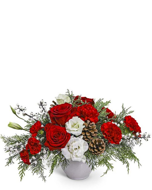 Snowberry Holiday Centerpiece from Sunrise Floral in O'Neill, Nebraska